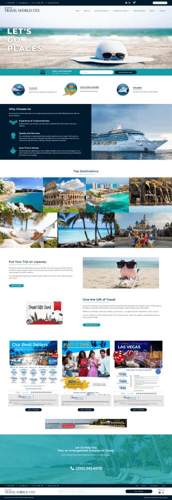 travel agency website - web design services Abbotsford BC